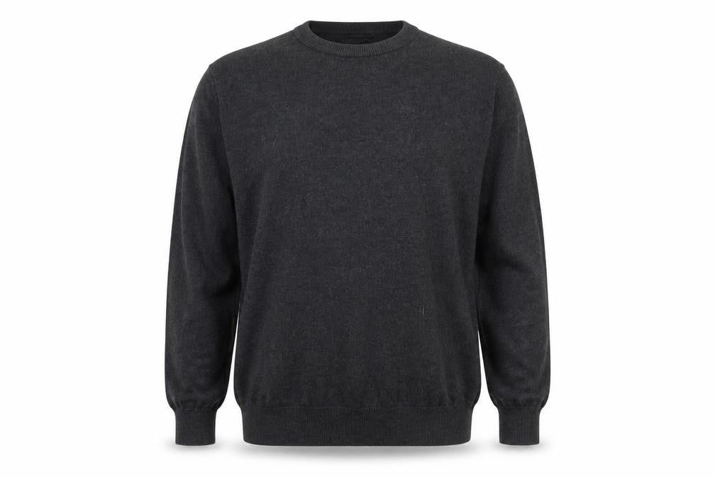 Marks and Spencer Men's Grey Cotton Crew Neck Jumper L Classic Fit