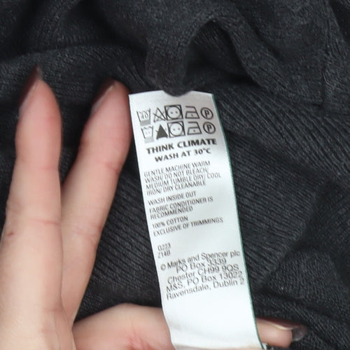 Marks and Spencer Men's Grey Cotton Crew Neck Jumper L Classic Fit