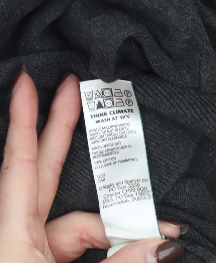 Marks and Spencer Men's Grey Cotton Crew Neck Jumper L Classic Fit