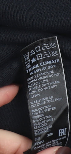 Marks and Spencer Womens Black Size 12 Pullover Hoodie