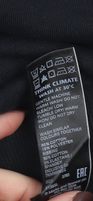 Marks and Spencer Womens Black Size 12 Pullover Hoodie