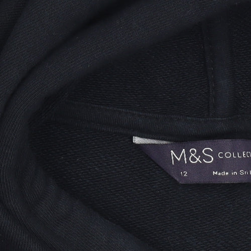 Marks and Spencer Womens Black Size 12 Pullover Hoodie
