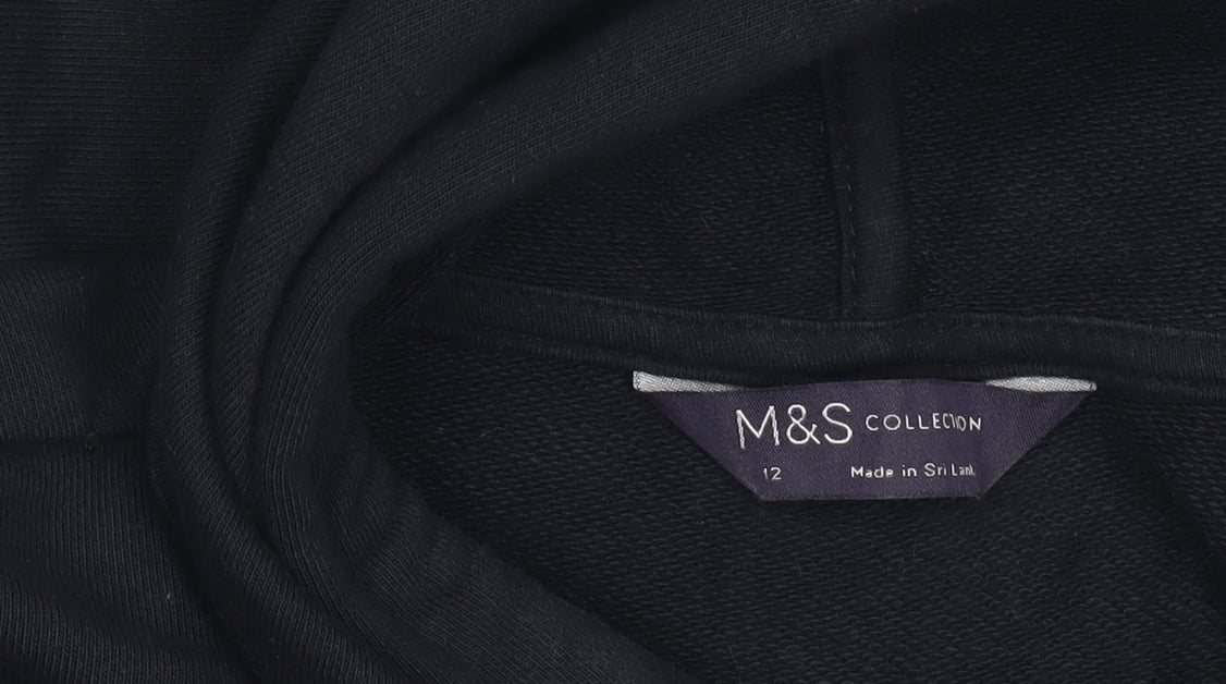 Marks and Spencer Womens Black Size 12 Pullover Hoodie