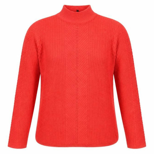 Long Tall Sally Women’s Red XS Mock Neck Chunky Knit Pullover Jumper