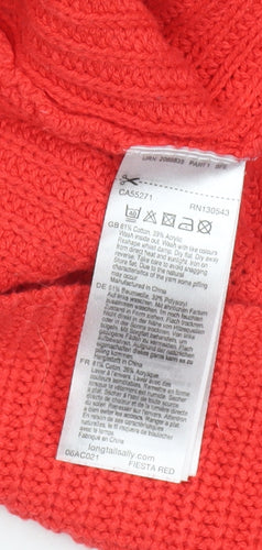 Long Tall Sally Women’s Red XS Mock Neck Chunky Knit Pullover Jumper