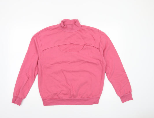 t.la Women Pink Medium Pullover Sweatshirt with Cut-Out Detail