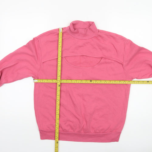 t.la Women Pink Medium Pullover Sweatshirt with Cut-Out Detail