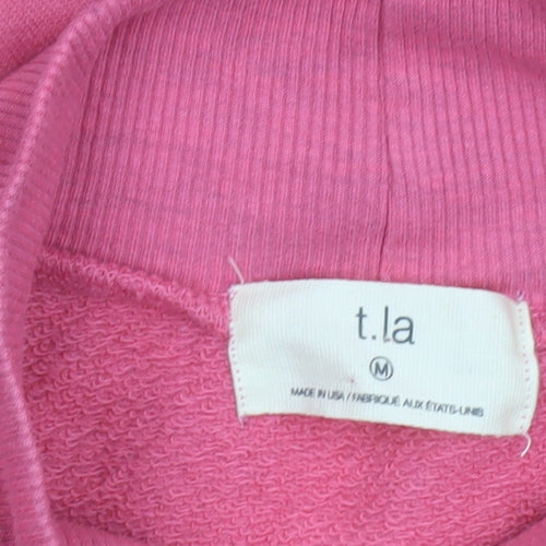 t.la Women Pink Medium Pullover Sweatshirt with Cut-Out Detail