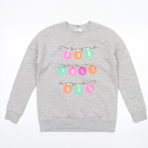 Papaya Woman Grey Christmas 'Fab-Yule-Ous' Graphic Sweatshirt Small
