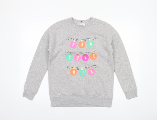 Papaya Woman Grey Christmas 'Fab-Yule-Ous' Graphic Sweatshirt Small