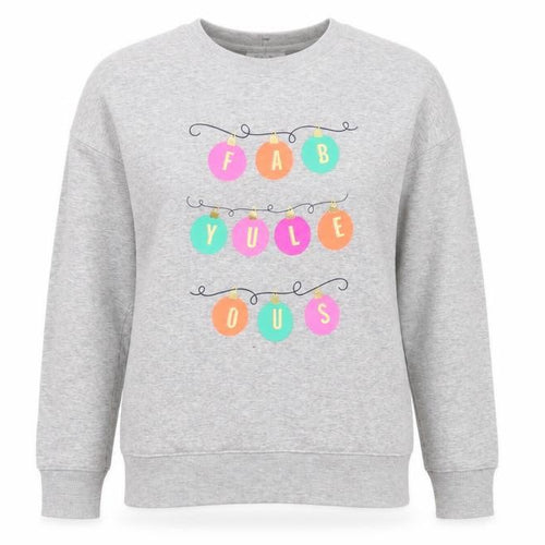 Papaya Woman Grey Christmas 'Fab-Yule-Ous' Graphic Sweatshirt Small