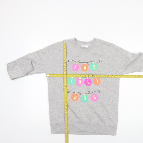 Papaya Woman Grey Christmas 'Fab-Yule-Ous' Graphic Sweatshirt Small