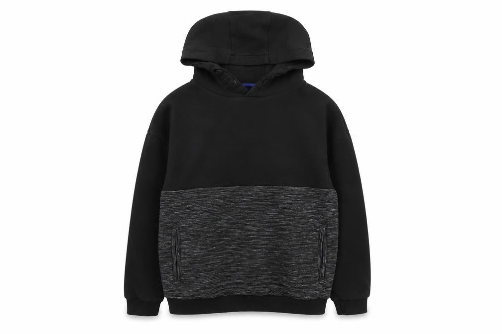 Front view of Marks & Spencer boys’ black pullover hoodie 12-13 years cotton blend