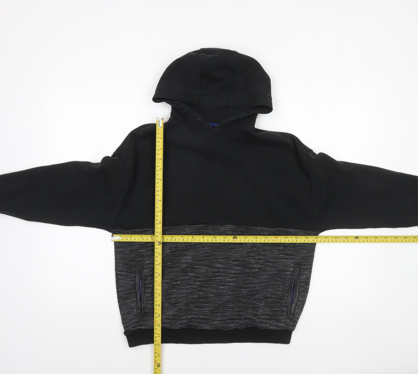 Marks and Spencer Boys Black Pullover Hoodie 12-13 Years Cotton Blend