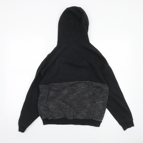 Marks and Spencer Boys Black Pullover Hoodie 12-13 Years Cotton Blend