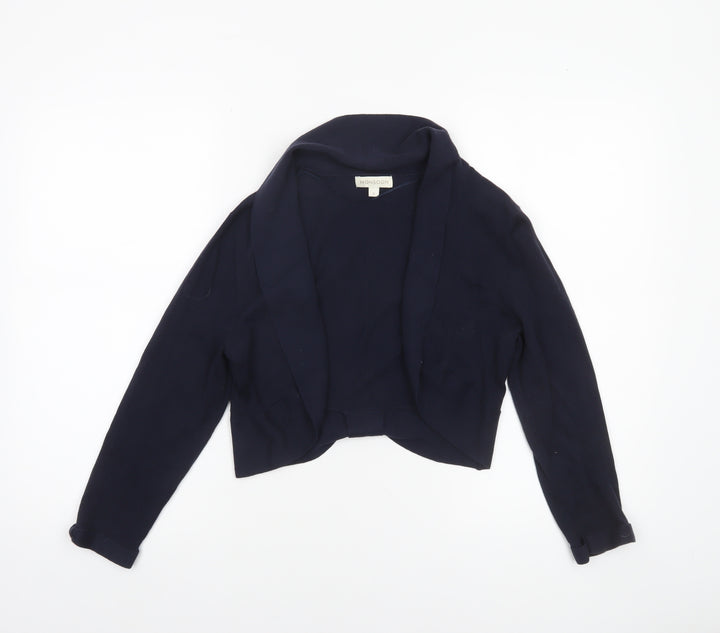 Monsoon Women Blue Small Knit Cardigan Long Sleeve Open Front
