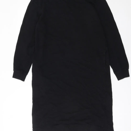 Zara Women's Black Cotton Long Sleeve T-Shirt Dress Size S