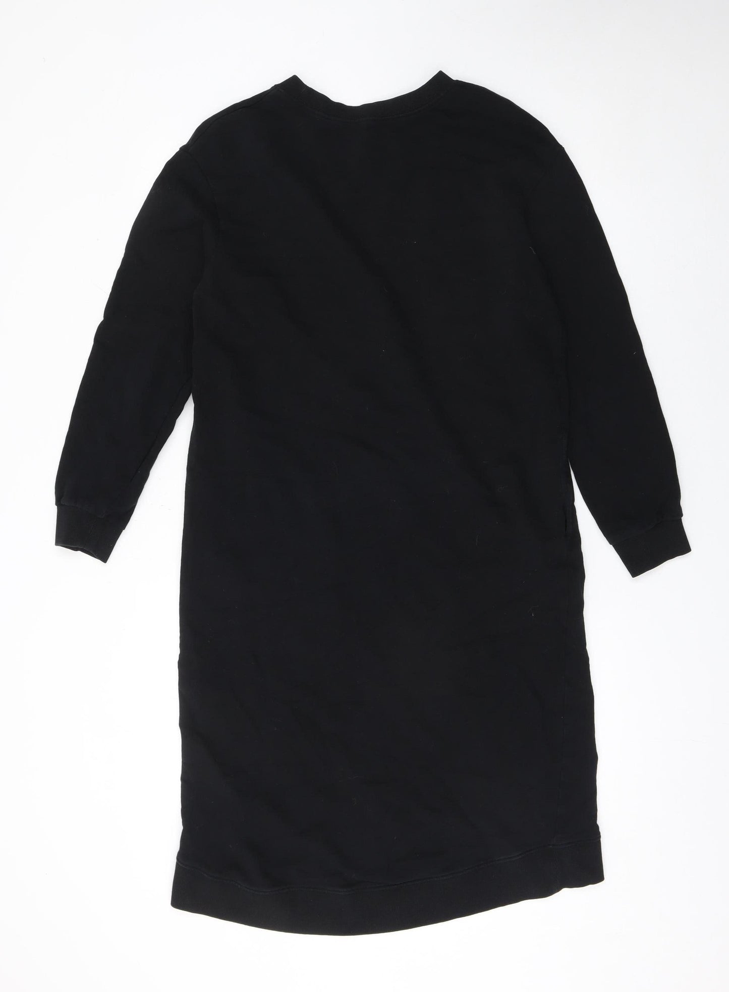 Zara Women's Black Cotton Long Sleeve T-Shirt Dress Size S