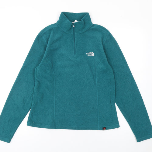 The North Face Women's Green 1/4 Zip Fleece Pullover Sweatshirt Size S