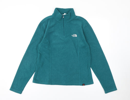The North Face Women's Green 1/4 Zip Fleece Pullover Sweatshirt Size S