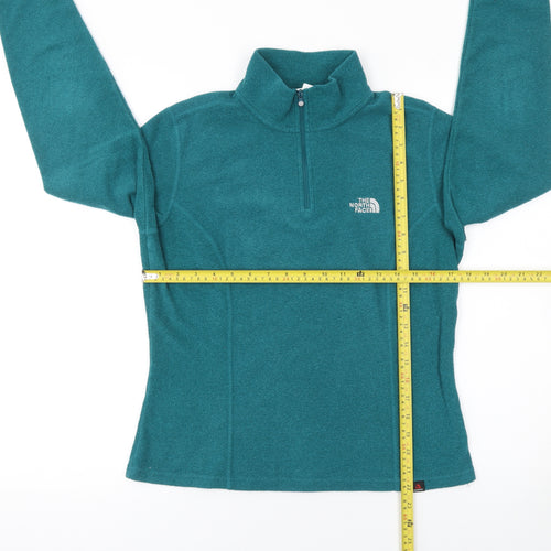 The North Face Women's Green 1/4 Zip Fleece Pullover Sweatshirt Size S