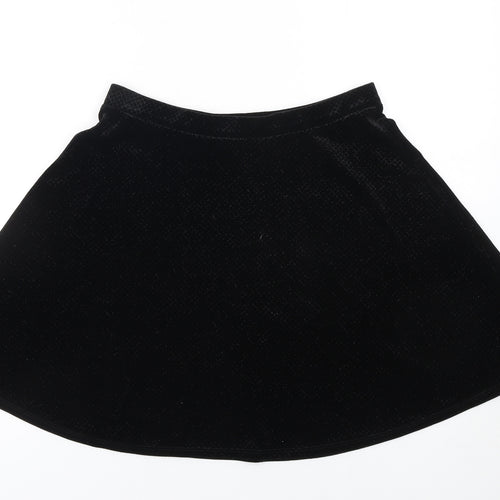 George Womens Black Velvet A-Line Short Skirt Size 10