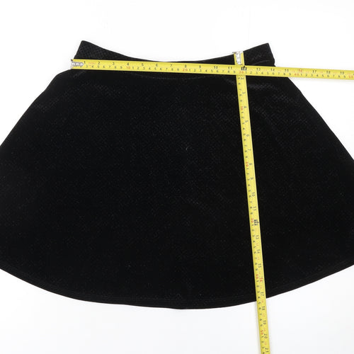 George Womens Black Velvet A-Line Short Skirt Size 10