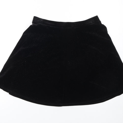 George Womens Black Velvet A-Line Short Skirt Size 10