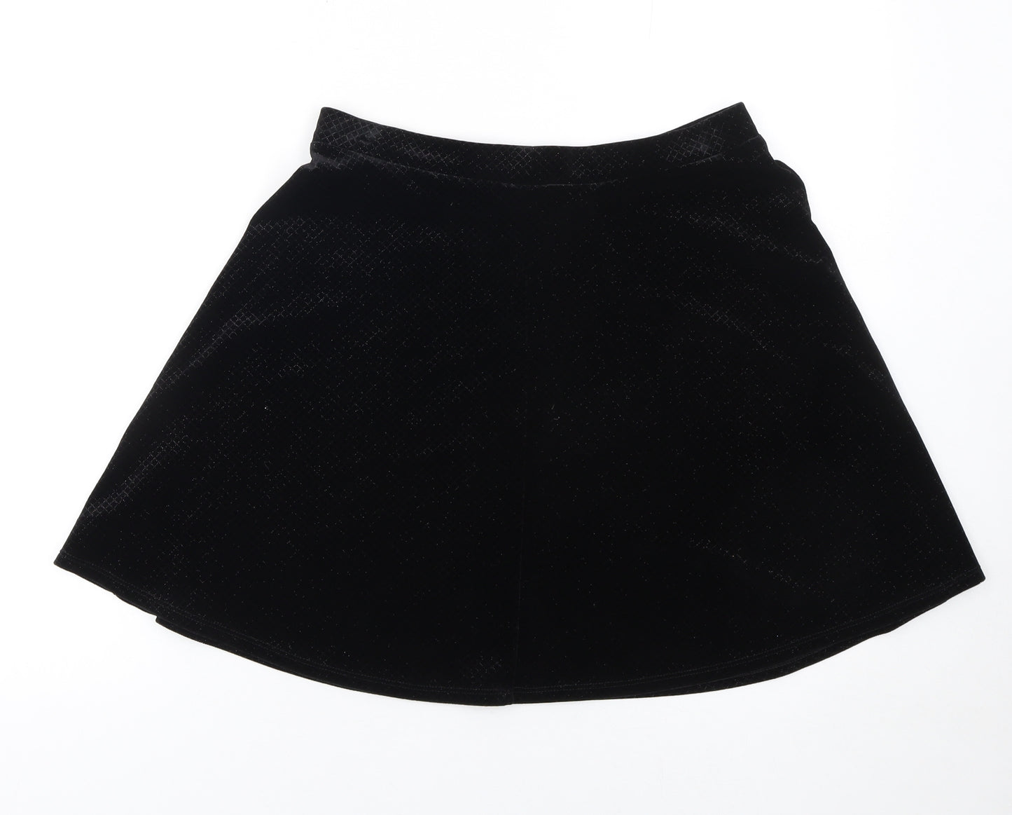 George Womens Black Velvet A-Line Short Skirt Size 10