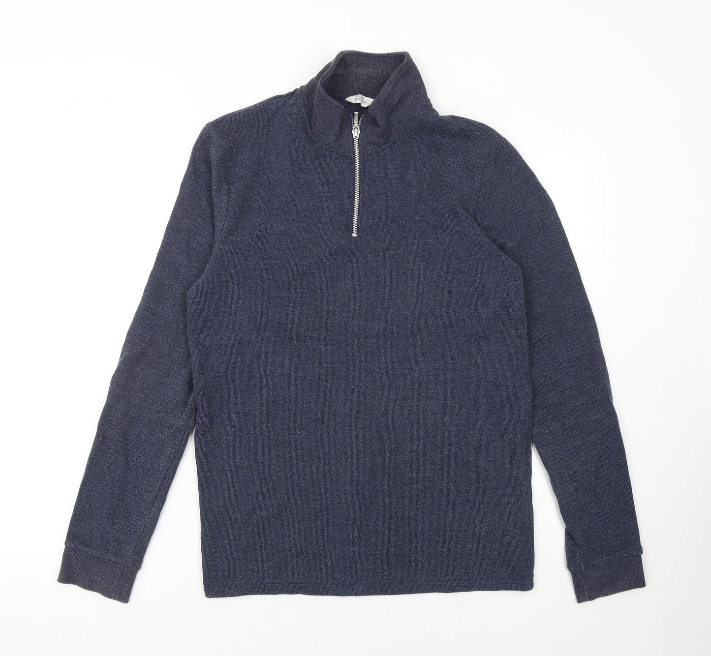 Next Men’s Blue 1/4 Zip High Neck Knit Sweatshirt Size S