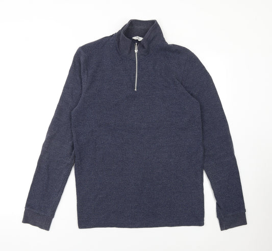 Next Men’s Blue 1/4 Zip High Neck Knit Sweatshirt Size S