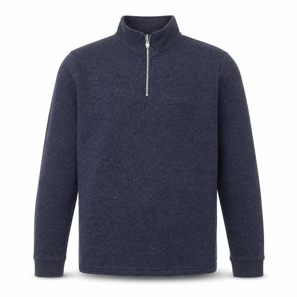 Front view of Next Men’s Blue 1/4 Zip High Neck Knit Sweatshirt, size S
