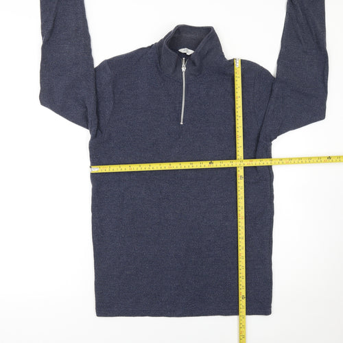 Next Men’s Blue 1/4 Zip High Neck Knit Sweatshirt Size S