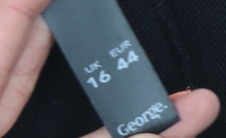 George Women's Black Blazer Size 16 Cotton Casual Workwear Jacket