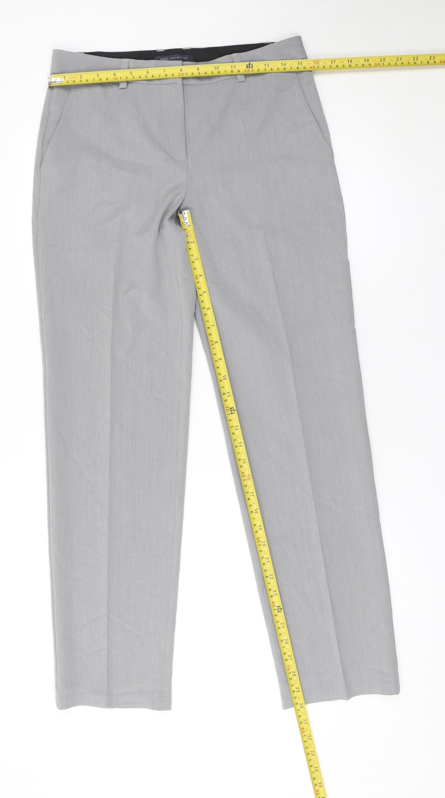 Marks and Spencer Womens Grey Straight Leg Dress Pants Size 10
