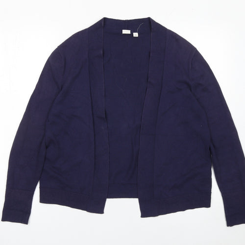 GAP Women Blue Cotton Cardigan M Long Sleeve Lightweight Knit