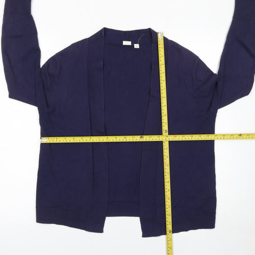 GAP Women Blue Cotton Cardigan M Long Sleeve Lightweight Knit