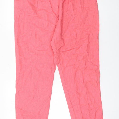 M&Co Women’s Pink Linen Blend Chino Trousers Size 16