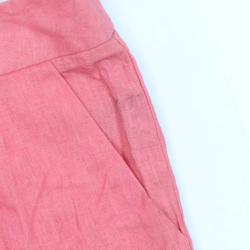 M&Co Women’s Pink Linen Blend Chino Trousers Size 16
