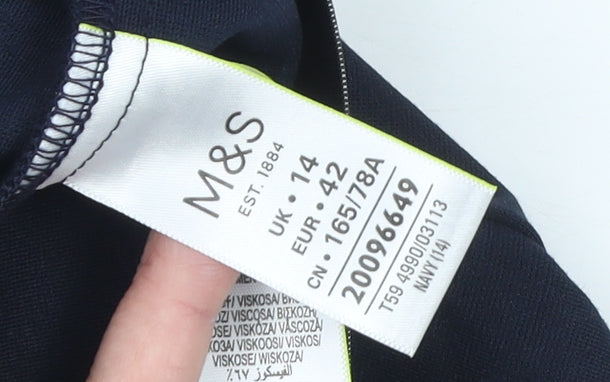 Marks and Spencer Women's Navy Blue Size 14 Pencil Midi Skirt