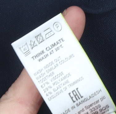 Marks and Spencer Women's Navy Blue Size 14 Pencil Midi Skirt