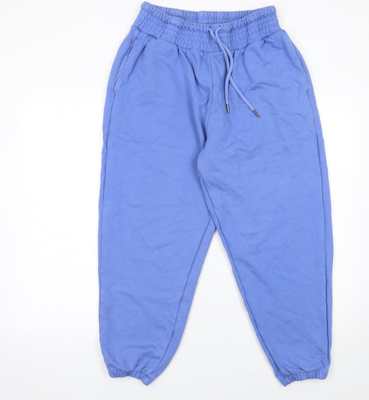 ASOS DESIGN Women's Blue Jogger Trousers Size M Elastic Waist Fleece