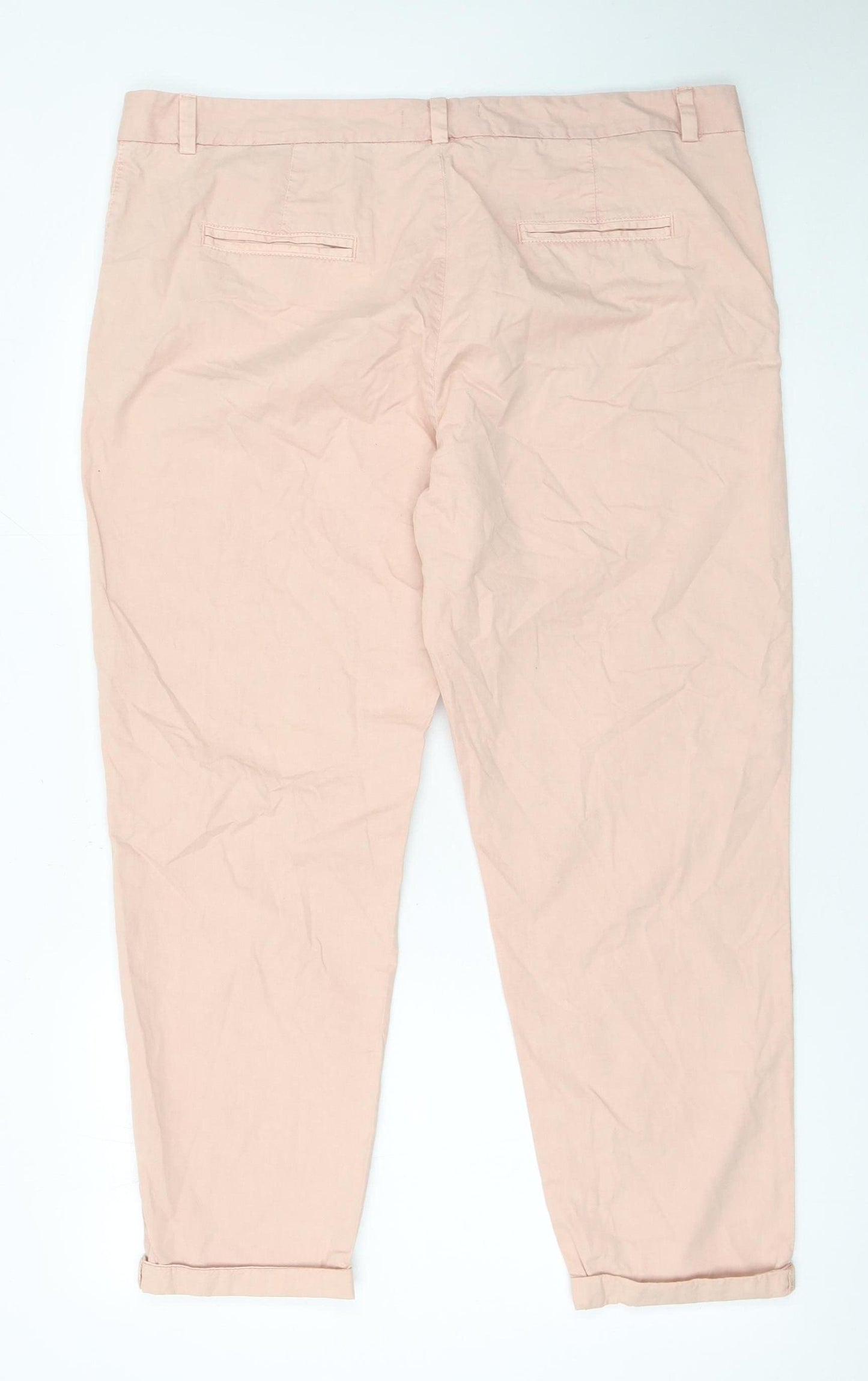 Marks and Spencer Womens Beige Chino Trousers Size 18 Regular