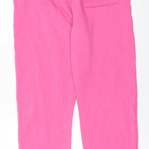 Noughts & Kisses Women's Pink Cotton Sweatpants L Casual