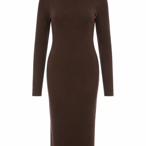 I Saw It First Women's Brown Bodycon Midi Roll Neck Dress Size 6
