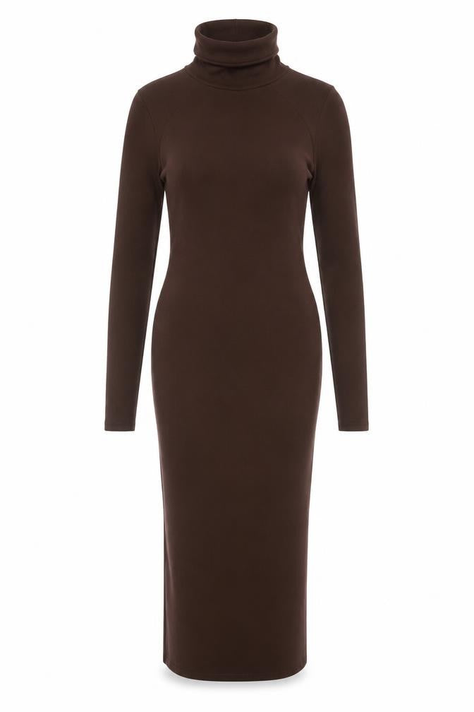 I Saw It First Women's Brown Bodycon Midi Roll Neck Dress Size 6