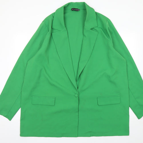 PrettyLittleThing Women Green Size 14 Single-Breasted Blazer