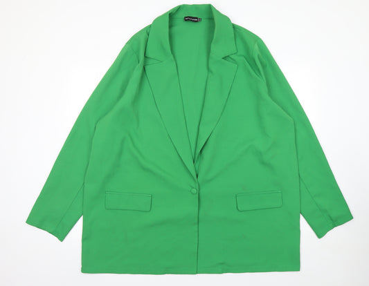 PrettyLittleThing Women Green Size 14 Single-Breasted Blazer