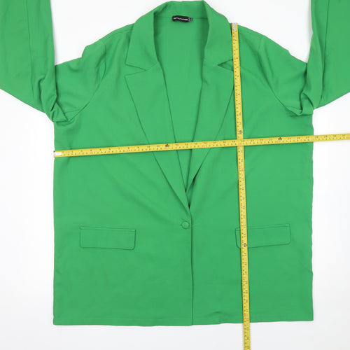 PrettyLittleThing Women Green Size 14 Single-Breasted Blazer