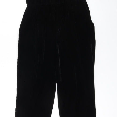 H&M Womens Black Velvet Lace V-Neck Jumpsuit Size 10